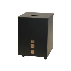 Pelletbehälter schwarz, eckig, schwarz beschichtet -...