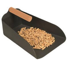 Pelletschaufel anthrazit mit Buche- Holzgriff