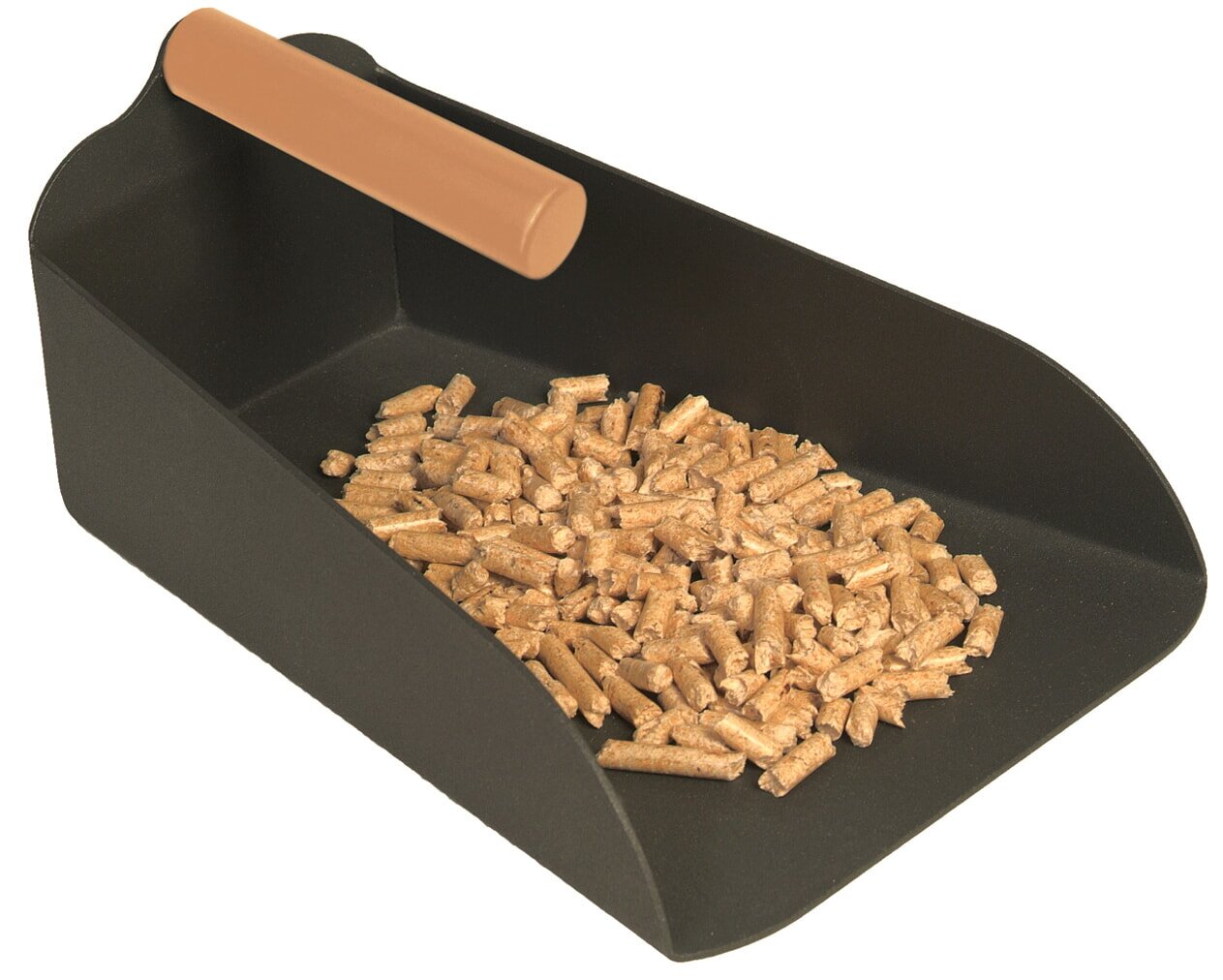Pelletschaufel anthrazit mit Buche- Holzgriff
