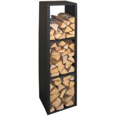 Kaminholzregal schwarz beschichtet mit 3 Fächern