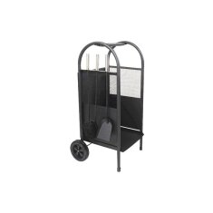 Holzwagen mit Kaminbesteck - schwarz beschichtet...