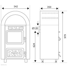 Kaminofen Wamsler Kamino 109-6 F/A, Hintenanschluss - 6 kW