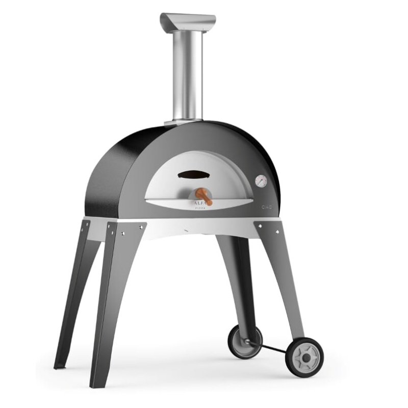 Pizza Holzofen Alfa Pizza Ciao mit Unterbau - Grau