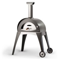 Pizza Holzofen Alfa Pizza Ciao mit Unterbau - Grau