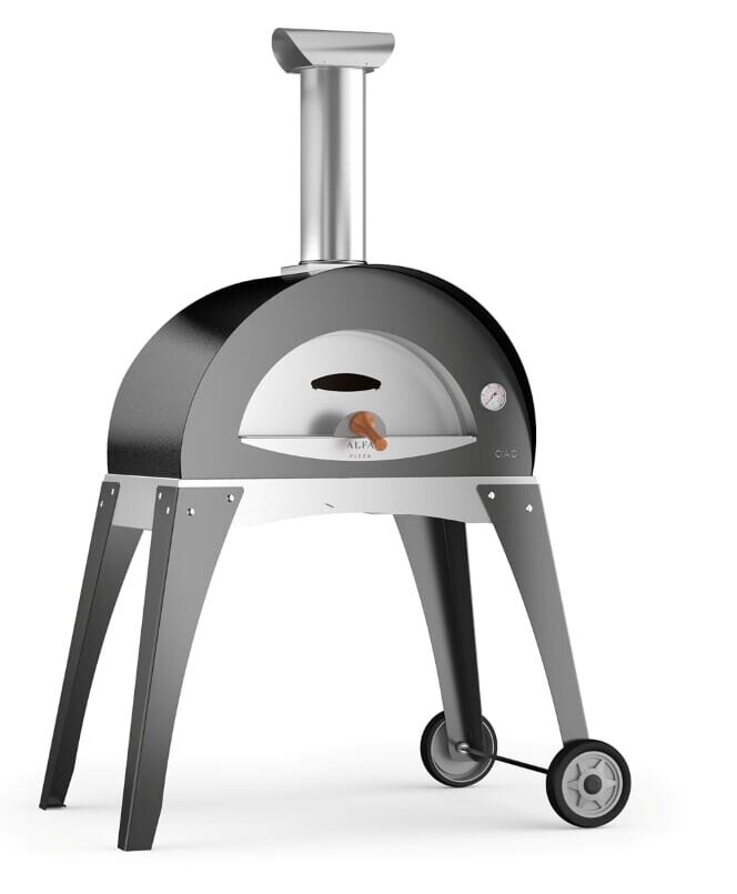 Pizza Holzofen Alfa Pizza Ciao mit Unterbau - Grau