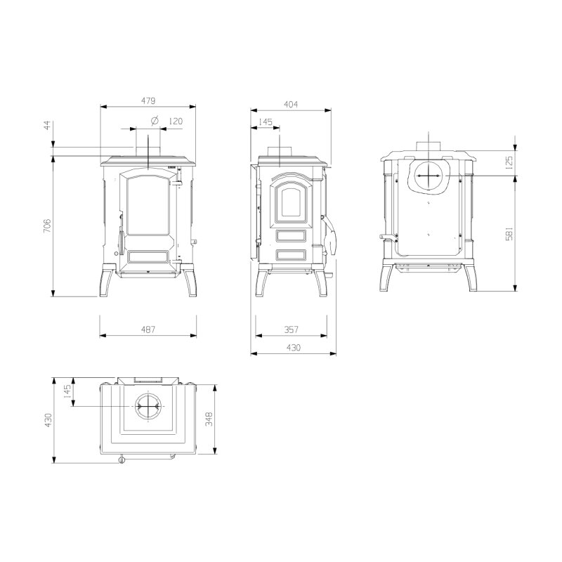 Kaminofen Gussofen La Nordica Giulietta X 4.0 - 6,5 kW - AUSSTELLUNGSSTÜCK