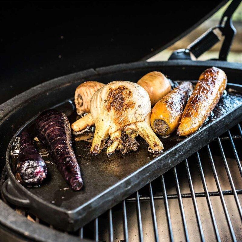 Big Green Egg - Gusseisen Grillplatte halbrund für Large