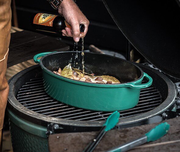 Big Green Egg - Schmortopf - Dutch Oven Grün - oval für L, XL, 2XL