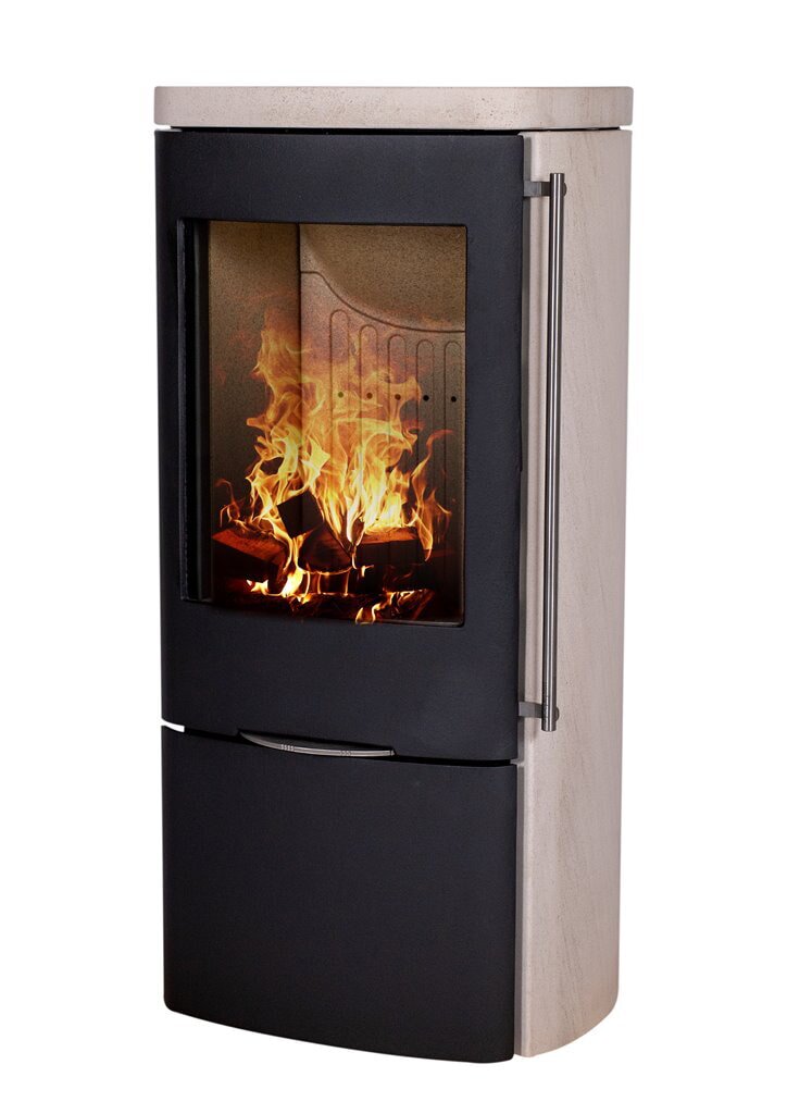 Kaminofen Jydepejsen Senza - Moca Cream Sandstein - 5,3 kW