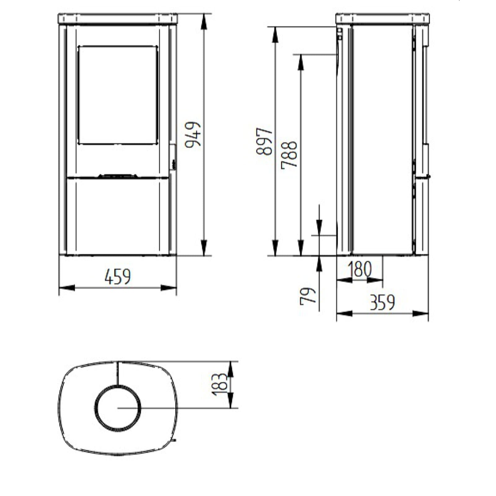 Kaminofen Jydepejsen Senza - dunkler Sandstein - 5,3 kW