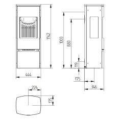 Kaminofen Jydepejsen Bella mit Seitenfenster - 5 kW
