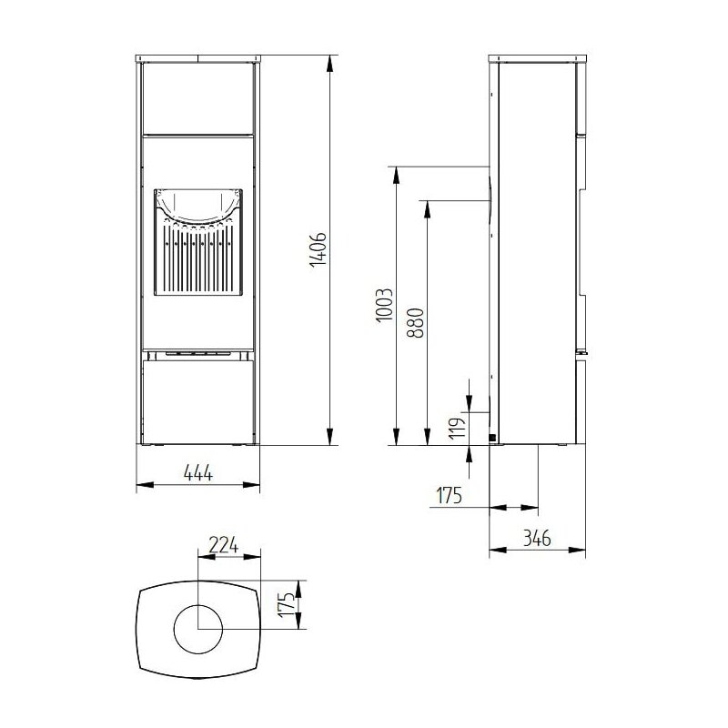 Kaminofen Jydepejsen Bella high - 5 kW