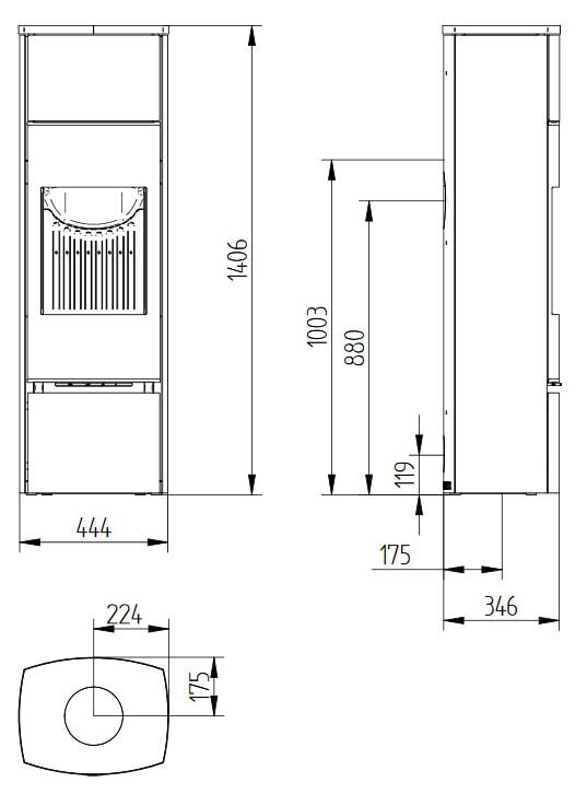 Kaminofen Jydepejsen Bella high - 5 kW