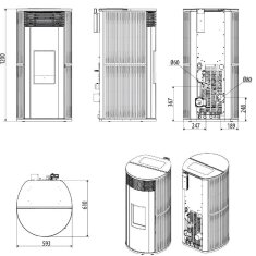 Pelletofen wassergef&uuml;hrt MCZ PAD Hydromatic 18 R (Anschluss hinten) M2 - Maestro+ - 18 kW