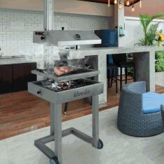 Wamsler Holzkohlegrill Lifter Deluxe mit Grillhaube,...