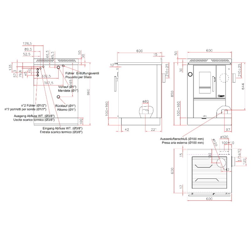 Heizungsherd Greithwald IZH 60 - 22 kW