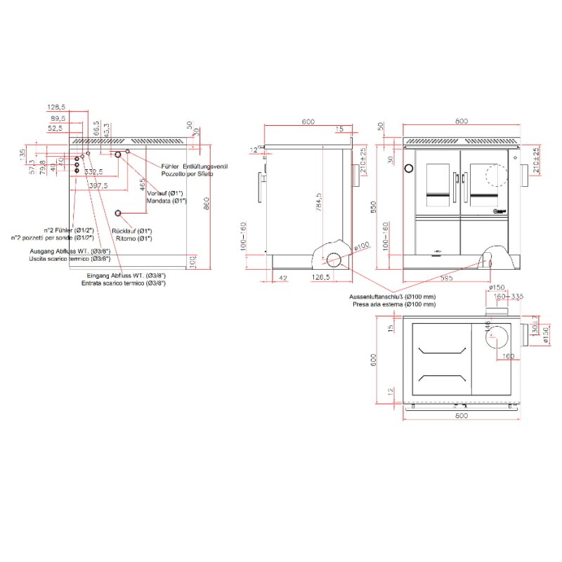 Heizungsherd Greithwald IZH 80 - 22 kW