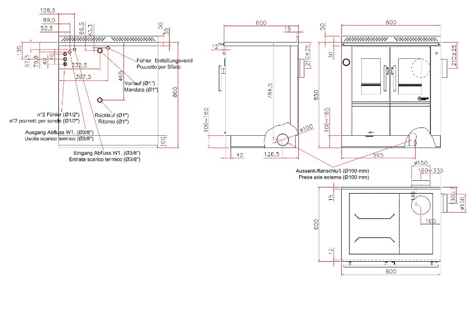 Heizungsherd Greithwald IZH 80 - 22 kW