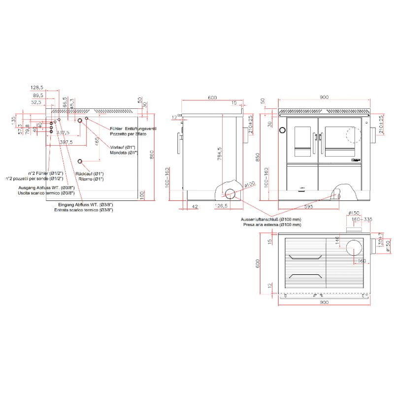 Heizungsherd Greithwald IZH 90 - 22 kW