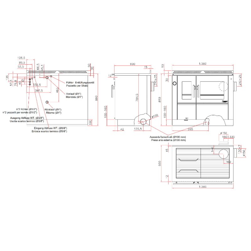 Heizungsherd Greithwald IZH 100 - 22 kW