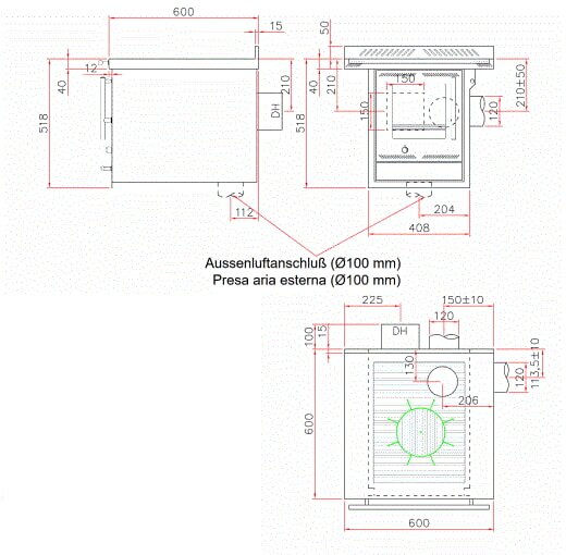 Bausatzherd Greithwald GBJ 60 (Korpus 50) - 6 kW