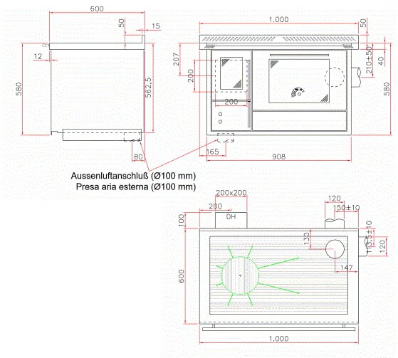 Bausatzherd Greithwald GBÖ 100 - 7 kW