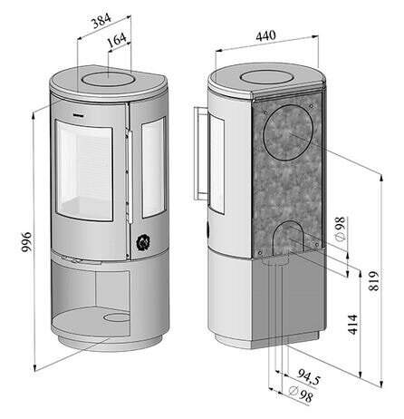 Kaminofen Morsoe 7443 mit Holzfach - 4,3 kW
