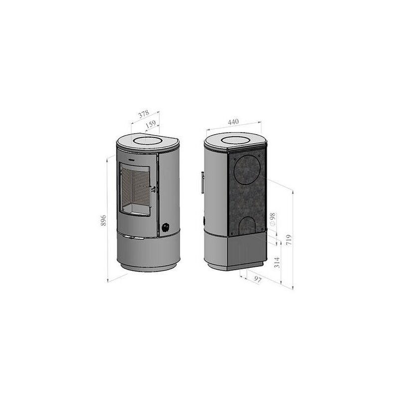 Kaminofen Morsoe 7340 mit glattem Sockel - 4,3 kW - mit DIBt- Prüfung