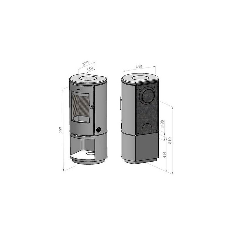Kaminofen Morsoe 7343 mit Holzfach - 4,3 kW - mit DIBt- Prüfung