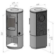 Kaminofen Morsoe 7343 mit Holzfach - 4,3 kW - mit DIBt- Pr&uuml;fung