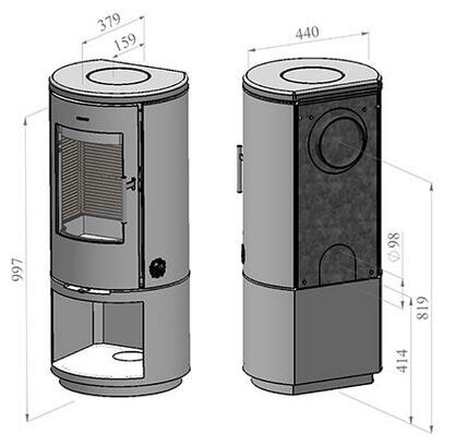 Kaminofen Morsoe 7343 mit Holzfach - 4,3 kW - mit DIBt- Prüfung