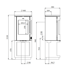 Kaminofen Morsoe 7393 mit Holzfach - 4,3 kW - mit DIBt- Pr&uuml;fung