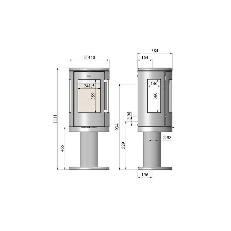 Kaminofen Morsoe 7449 auf hohem Säulenpodest - 4,3 kW