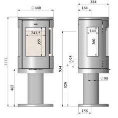 Kaminofen Morsoe 7449 auf hohem S&auml;ulenpodest - 4,3 kW - mit DIBt- Pr&uuml;fung
