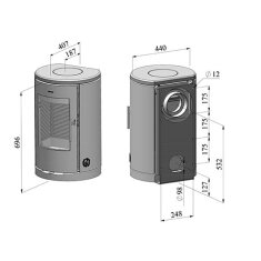 Kaminofen Morsoe 7370 Wandmodell - 4,3 kW
