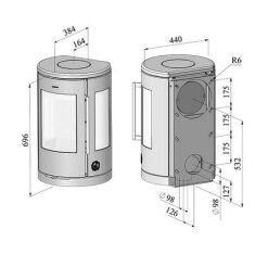 Kaminofen Morsoe 7470 Wandmodell - 4,3 kW - ohne DIBt- Pr&uuml;fung