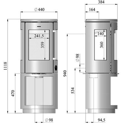 Kaminofen Morsoe 7493 mit Holzfach - 4,3 kW - mit DIBt- Prüfung
