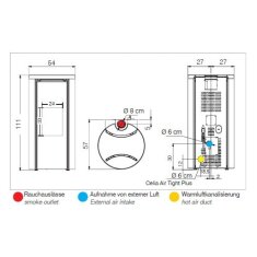 Pelletofen Edilkamin Celia Air Tight - 7,2 kW