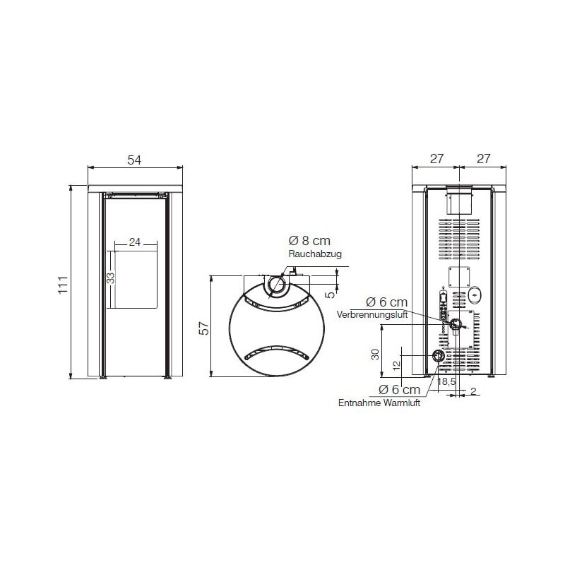 Pelletofen Edilkamin Celia Air Tight Plus - 9,6 kW