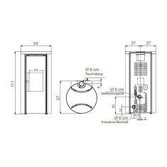 Pelletofen Edilkamin Celia Air Tight Plus - 9,6 kW