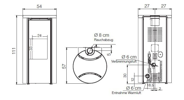 Pelletofen Edilkamin Celia Air Tight Plus - 9,6 kW