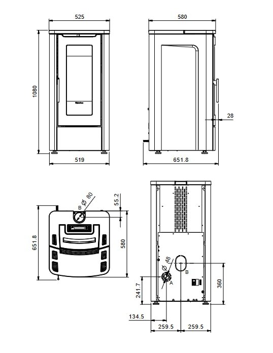 Pelletofen La Nordica Extraflame Teorema - 10 kW