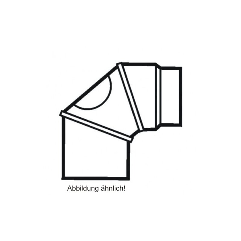 Rauchrohrbogen 90° verstellbar Ø150 x 0,6 mm gebläut mit Reinigungsöffnung