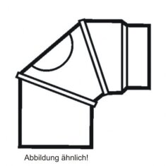 Rauchrohrbogen 90° verstellbar Ø150 x 0,6 mm gebläut mit Reinigungsöffnung