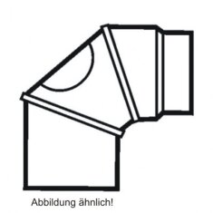 Rauchrohrbogen 90° verstellbar Ø150 x 0,6 mm gebläut mit Reinigungsöffnung