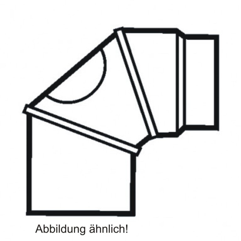Rauchrohrbogen 90° verstellbar Ø150 x 0,6 mm gebläut mit Reinigungsöffnung
