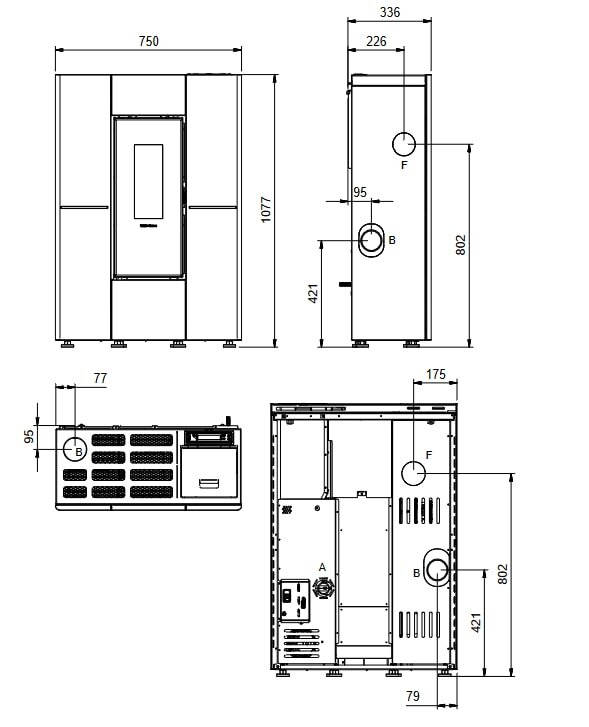 Pelletofen La Nordica Extraflame Marilena Plus AD Crystal (kanalisierbar) - 8 kW