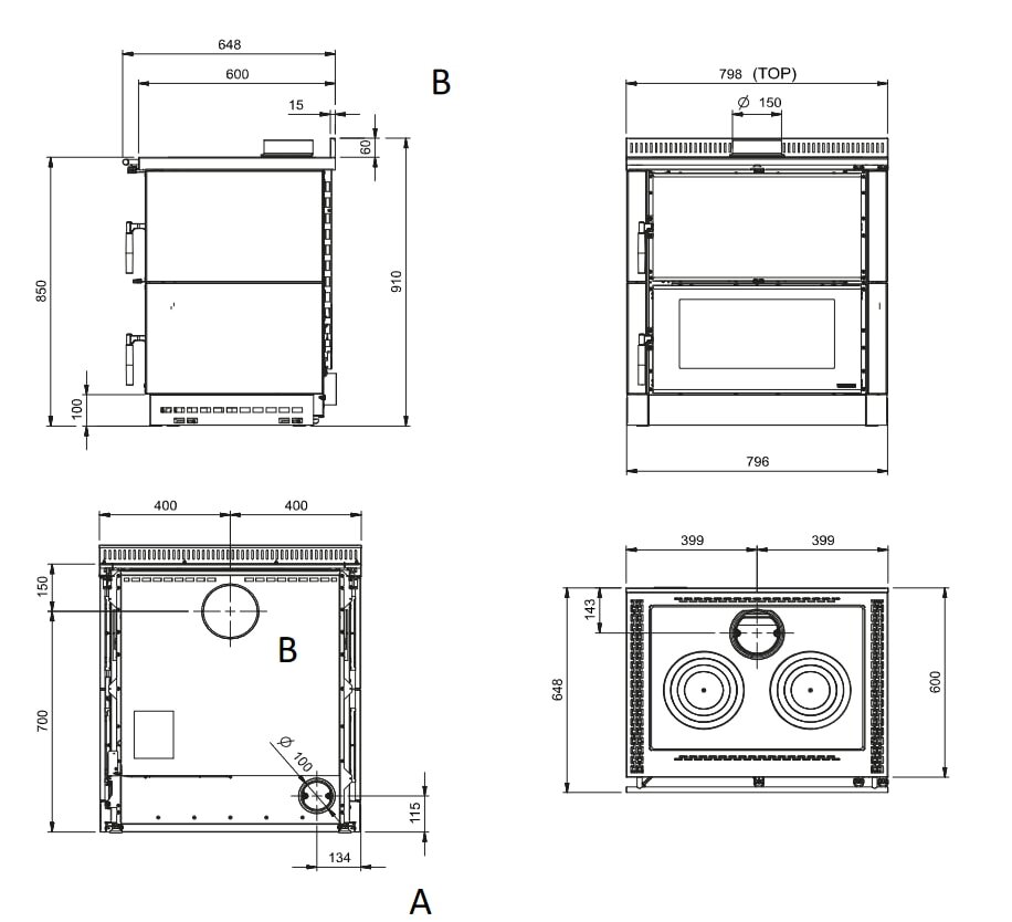Küchenherd La Nordica Verona XXL Petra - 7 kW - Naturstein