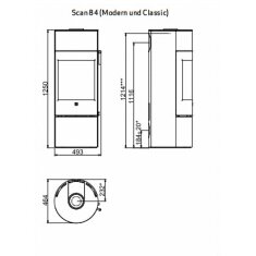 Kaminofen SCAN 84-1 Modern - 5 kW (RLU)