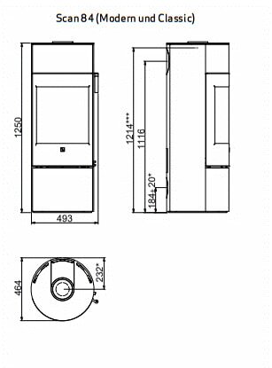 Kaminofen SCAN 84-1 Modern - 5 kW (RLU)